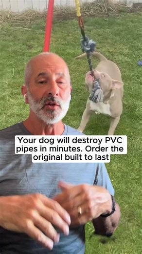Did you know the #1 cause of dog behavioural issues is lack of mental and physical stimulation? Yes, playtime! A tired dog is a happy dog. And a happy dog is a good dog! That's why we created a toy to stand up to any breed for hours of play, month after month. Check out the toy that's guaranteed to stand up to your dog's tug or we will repair, replace, or refund your purchase. "My 115 lb Rottweiler hasn't been able to pull it out in over a year." -Barry S. 🇺🇸 Shipped from Missouri 👨‍👩‍👧‍👦 