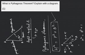 What is Pythagoras Theorem? Explain with a diagram.  (1) ... | Filo