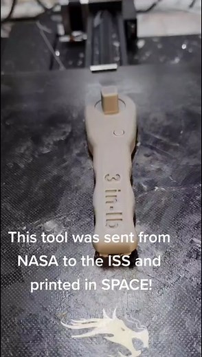 The ISS needed a particular tool to perform a repair in space. NASA engineers created a tool in CAD and sent a printable file to the ISS to be print on the ISS 3D printer! This is that file they sent to space printed on our printers! #internationalspacestation #3dprinting #NASA #technology #CAD
