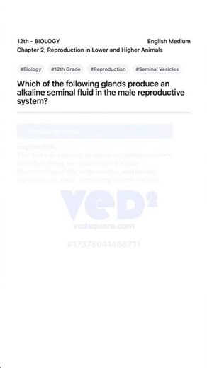 12th Biology Reproduction Alkaline Seminal Fluid Glands
