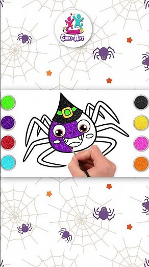 Easy Halloween Spider Drawing Tutorial 🕷️#shorts #howtodraw #drawing #hooplakidzhowto