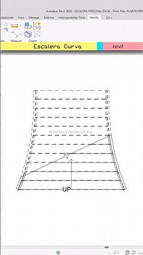 CURVED STAIRCASE - Learn Revit #revit #tutorial #learning #tips #learn #video #thankyou #fyp