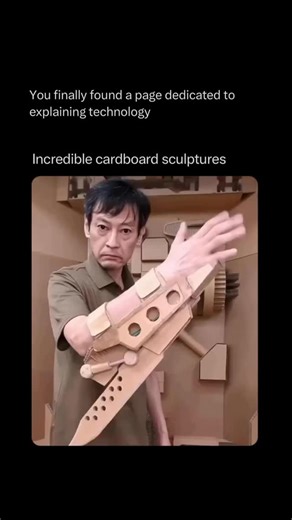 Technology Explained ⚙️ on Instagram: "Follow @explaining.tech to learn everything about technology one post at a time 🧠⚙️ The art created by aidakko_sisyou pushes the technical boundaries of what can be achieved with simple cardboard. These aren’t just models; they are intricate, hyper-detailed cardboard sculptures that look like they’ve been 3D printed or carved from wood. The engineering challenge lies in mastering cardboard’s properties. The artist uses its structure to achieve textures, cu