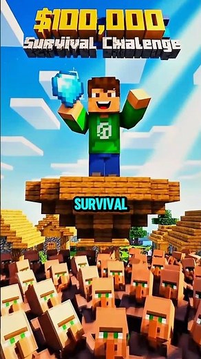 MrBeast in Minecraft - $100,000 Survival Challenge 😂 #minecraft #mrbeast