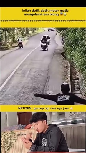 This is the moment when the automatic motorbike experiences brake failure 😱😭