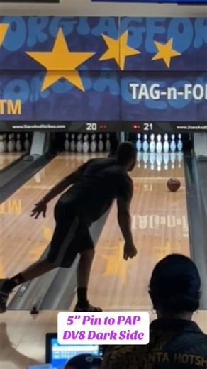 DV8 Dark Side — 5” pin to PAP layout for stronger backend move. #DV8Bowling #bowling #gobowling #10pinbowling #afutureforthesport #bowlingleague #strike #nothumb #nothumbbowling #theswitch #brandsofbrunswick #radicalbowing #thumblessbowling #turbogrips #TeamCtD | Robert Sims