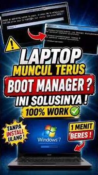 Windows Boot Manager Muncul Terus Saat Startup? Fix 1 Menit! ⚡