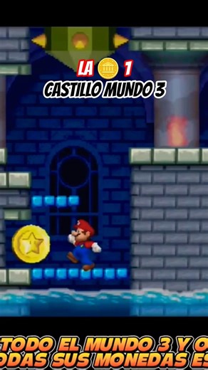 ¿Cómo Conseguir FÁCIL la Moneda Estrella 1 Castillo Mundo 3 en New Super Mario Bros? NDS Guía