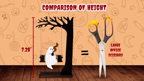 Black Halloween Tree with Ghost on Swing, Black Halloween Tree, Halloween Tree Decor, Spooky Tree, Halloween Tabletop Decor, Cute Halloween Decorations, Cute Ghost Decorations