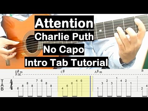 Attention Guitar Lesson Intro Tab Tutorial No Capo Guitar Lessons for Beginners