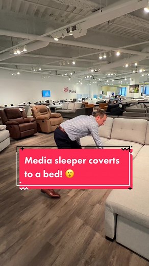 This media sleeper converts to a bed, and has so much hidden storage for a five second clean up when unexpected company shows up! #yxefurniture #mediasleeper #lvmrkt #sectional #hiddenstorage