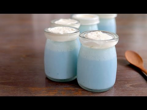 Blue Pudding with Butterfly Pea Flower Tea | Japanese Recipe | wa's Kitchen