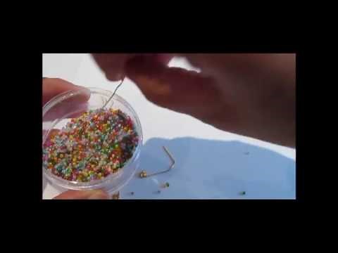 Seed beads on safety pin DIY Tutorial