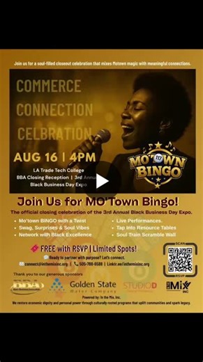 #motownbingo #blackbusinessday #commerceconnectioncelebration #5mos #goldenstatewater #studiodcontractfinishes #inthemixinc #blackbusinessleadership #businesswithoutburnout #buildthebridge… | In the Mix, Inc