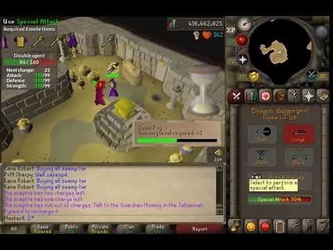 Yawn in the 7th room of Pyramid Plunder. Beware of double agents! Equip a pharaoh sceptre and a full