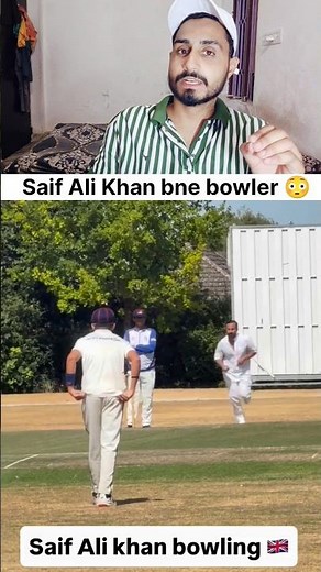 Bollywood actor Saif Ali Khan becomes a bowler 😱 bowling in action 🏏 #cricketshorts #saifalikhan ...