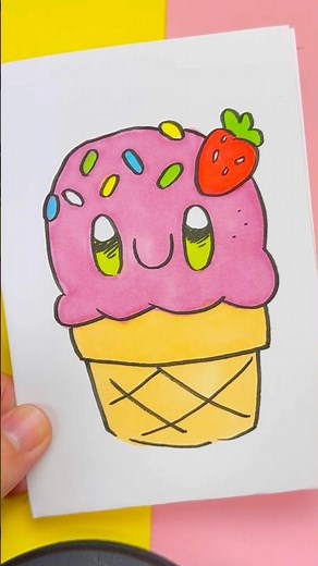 🍦 Cómo Dibujar un Helado Kawaii ✨ Paso a Paso