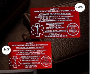 Custom Medical Alert Wallet Card– Personalized Emergency Info, Allergies, Medical Conditions – Aluminum Card, Emergency Medical Contact Card - Etsy