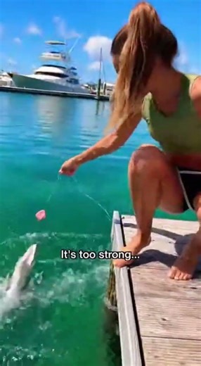 She thought she was fishing... then THIS happened! 😳🎣