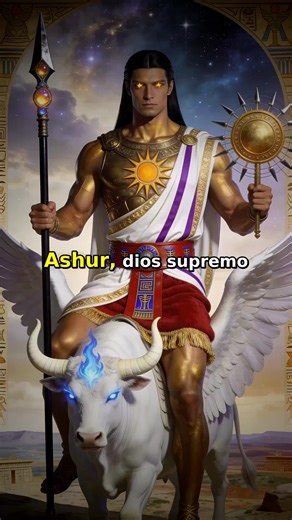 ✨🌌 El Poderoso Ashur: El Dios Principal de Asiria 🌌✨ Ashur, conocido como el dios supremo en la mitología asiria, era el protector y guía del imperio. Su influencia se extendía más allá de las fronteras, simbolizando la guerra, la victoria y la justicia. Representado a menudo con un hacha y una lanza, Ashur comandaba el respeto y la devoción de sus seguidores, quienes construyeron grandiosos templos en su honor. Su legado se encuentra en cada rincón de Asiria, recordándonos la grandeza de una 