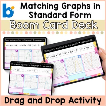 Match Quadratic Equations to Graphs | Quadratics in Standard Form (Boom Cards™)