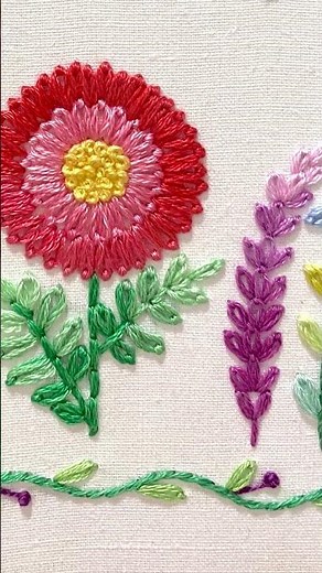 How to stitch simple flowers using lazy daisy stitch 🪡 Watch my full video tutorial on my channel!