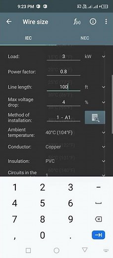 how to calculate cable size for 1 phase