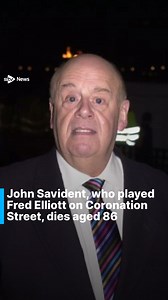 Coronation Street actor John Savident has died, his representative has said. The 86-year-old was known for his booming voice while playing butcher Fred Elliott on the ITV soap. A statement from his agent to the PA news agency said: 'We are sad to announce the death of the actor John Savident who died on Wednesday February 21, he was a much-loved husband and father of two and will be sorely missed by all who knew him.' In 1994, Savident arrived on the cobbles and quickly became a fan favourite. #
