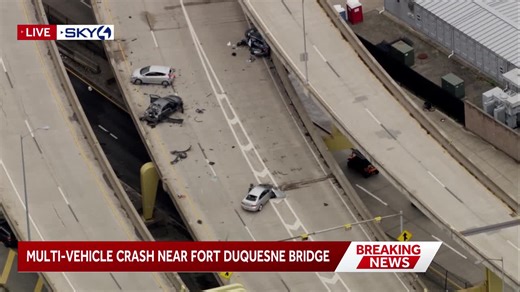 Multi-vehicle crash near Ft. Duquesne Bridge