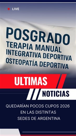 Osteopatía Deportiva Argentina on Instagram: "📚🏅 ¡Inscribite ahora! No demores que queda pocos cupos en las sedes TMID del país. Consultá en los whatsapp de tunsede más cercana. 📚🏅 El Posgrado en Osteopatía Deportiva continúa creciendo en Argentina. 📚🏅 Una formación de excelencia, con cuerpo docente especializado, contenidos actualizados y una base científica sólida que respalda cada abordaje clínico. Misma calidad académica. Mismo programa. Mismos Docentes. Mismo nivel formativo En distin