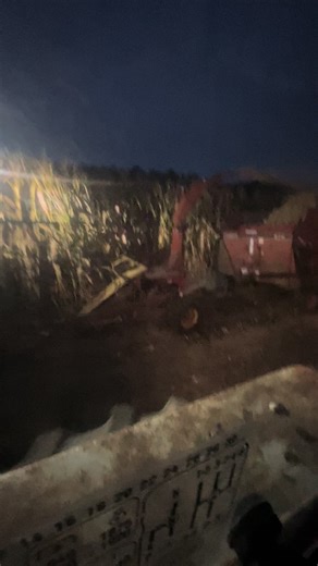 The ole super 717 howling threw the night! No wonder why my dad and uncle can’t hear for shit! #super717 #chopping #corn