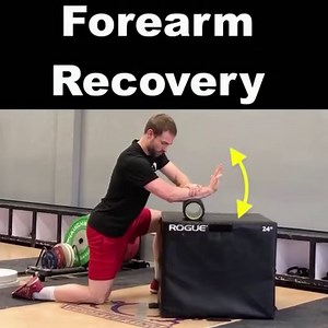 Is your grip and forearms fried after your last workout? Grab a foam roller and a bench. I want to show you how to kick start your recovery for these sore and achy muscles on the front side of your forearm. With pressure into your arm, slowly roll up and down the foam roller searching for sore and tender spots. You can pause on these areas and move your wrist up and down to mobilize your tissues with some active motion. You can also perform this same exercise with a lacrosse or tennis ball. Beca
