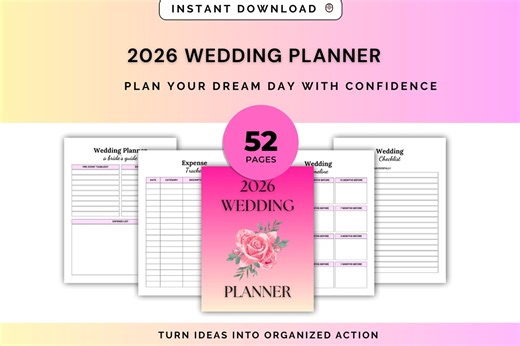 Wedding Planner Printable | Wedding Planning Binder PDF | Bridal Organizer | Budget Timeline Checklist - Etsy