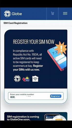 Sim Registration for Globe User | Sim registration act