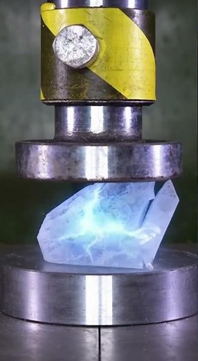 Hydraulic Press vs Frozen Lightning Crystal — Shocking Explosion! ⚡❄️