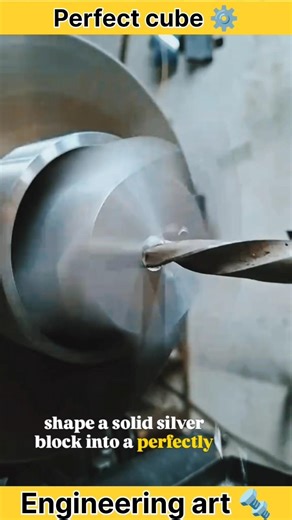 Precision Silver Cube Machining #LatheMachine #PrecisionEngineering #MetalMachining #WorkshopLife