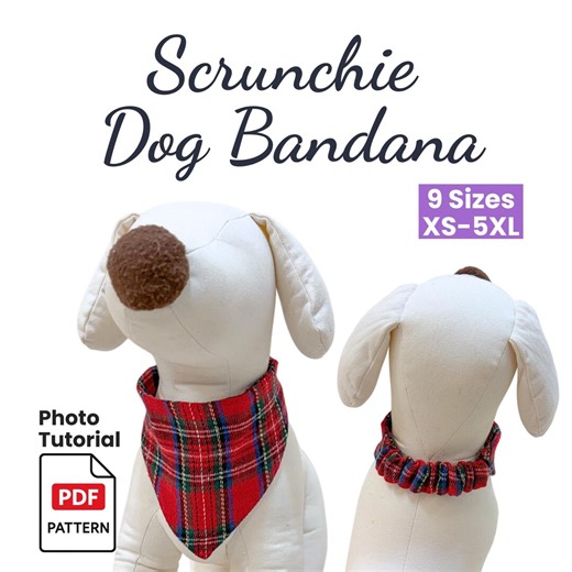 Scrunchie Dog Bandana Sewing Pattern | Reversible DIY Pet Scarf | Beginner PDF Pattern (XS–5XL) - Etsy