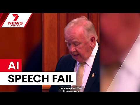 Canadian politician's AI speech blunder goes viral | 7NEWS