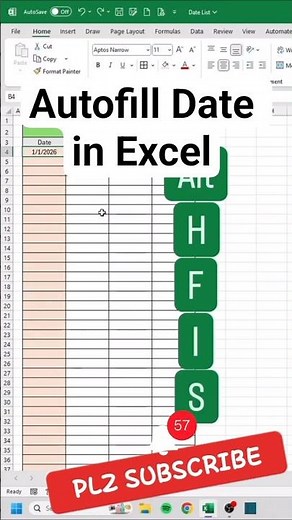 Autofill Date in Excel #excel #trendingnow #foryou #exceltips #exceltricks #learnexcel
