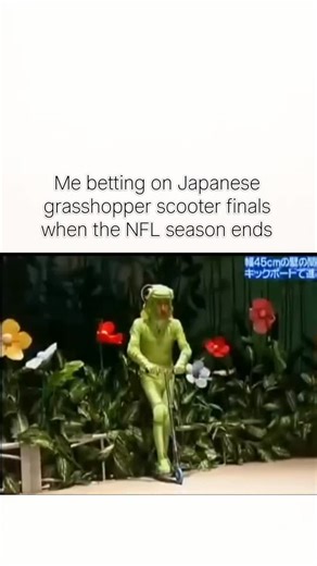 memes world on Instagram: "Like & follow for more meme @meme_world_0718 ✨ Bro is the Messi of this sport 😭 Japanese TV variety shows are famous for their absurd, physical challenges, and scooter-based segments featuring grasshopper-style hopping or insect-themed antics fit perfectly into that tradition. Contestants are often put on small scooters or contraptions and tasked with navigating ridiculous obstacle courses, ramps, or narrow paths, where falling over is part of the entertainment rather