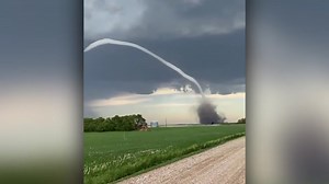 It was a stormy sight in Saskatchewan Tuesday evening. 🌪️ Watch the exact moment a tornado snaked its way through the clouds and touched down near D'Arcy. | The Weather Network