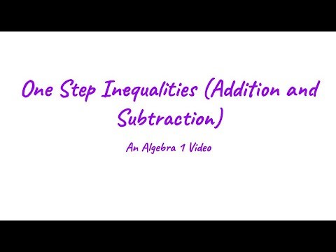 One Step Inequalities Addition and Subtraction