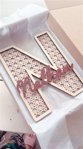 Personalized laser-cut solihiya names: Artfully crafted with traditional solihiya weaving and modern laser technology. Ready to gift, these unique creations blend cultural heritage with contemporary design, perfect for personalized décor or thoughtful presents. Inquire now! | RDECO