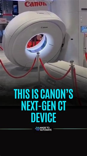 Made To Automate on Instagram: "Medical imaging is entering a new phase where speed and precision define outcomes. Canon’s next generation CT device is built to deliver faster scans without compromising accuracy. This advancement aims to support clinicians with clearer data, enabling confident decisions when time and detail matter most. The design focuses on efficiency across every step of the imaging process. Faster acquisition reduces patient discomfort while maintaining high resolution result