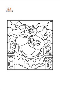 Kung fu panda Po coloring page ♥ Online and Print for Free!