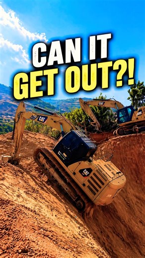 Excavator STUCK in a Pit… Can It Escape?! 😳#shorts