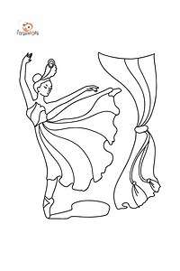 Ballerina in Red Dress colouring page - Online or Printable for Free!