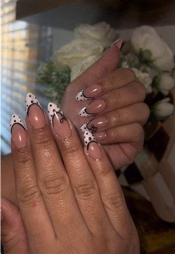 Coquette Polka Dot Gel Nails Tutorial