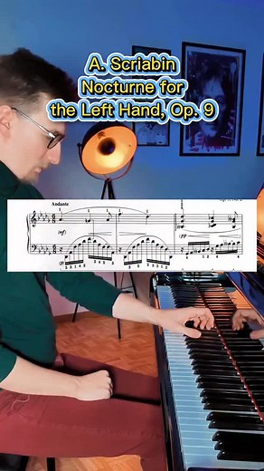 Scriabin’s Nocturne for the Left Hand is pure atmosphere — dark, floating, and strangely intimate. Playing it feels almost like speaking in a whisper, where every note has to carry the whole story. A left-hand piece that never feels like a limitation, only a different kind of freedom. #Scriabin #Nocturne #lefthand | Jan Simandl - Piano School in Zürich