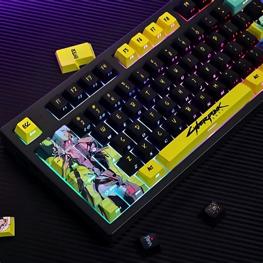 Cyberpunk Edgerunners Keycaps Set – Anime Custom Artisan PBT Keycaps for Mechanical Keyboard Cherry MX – Neon Aesthetic Keycaps - Etsy